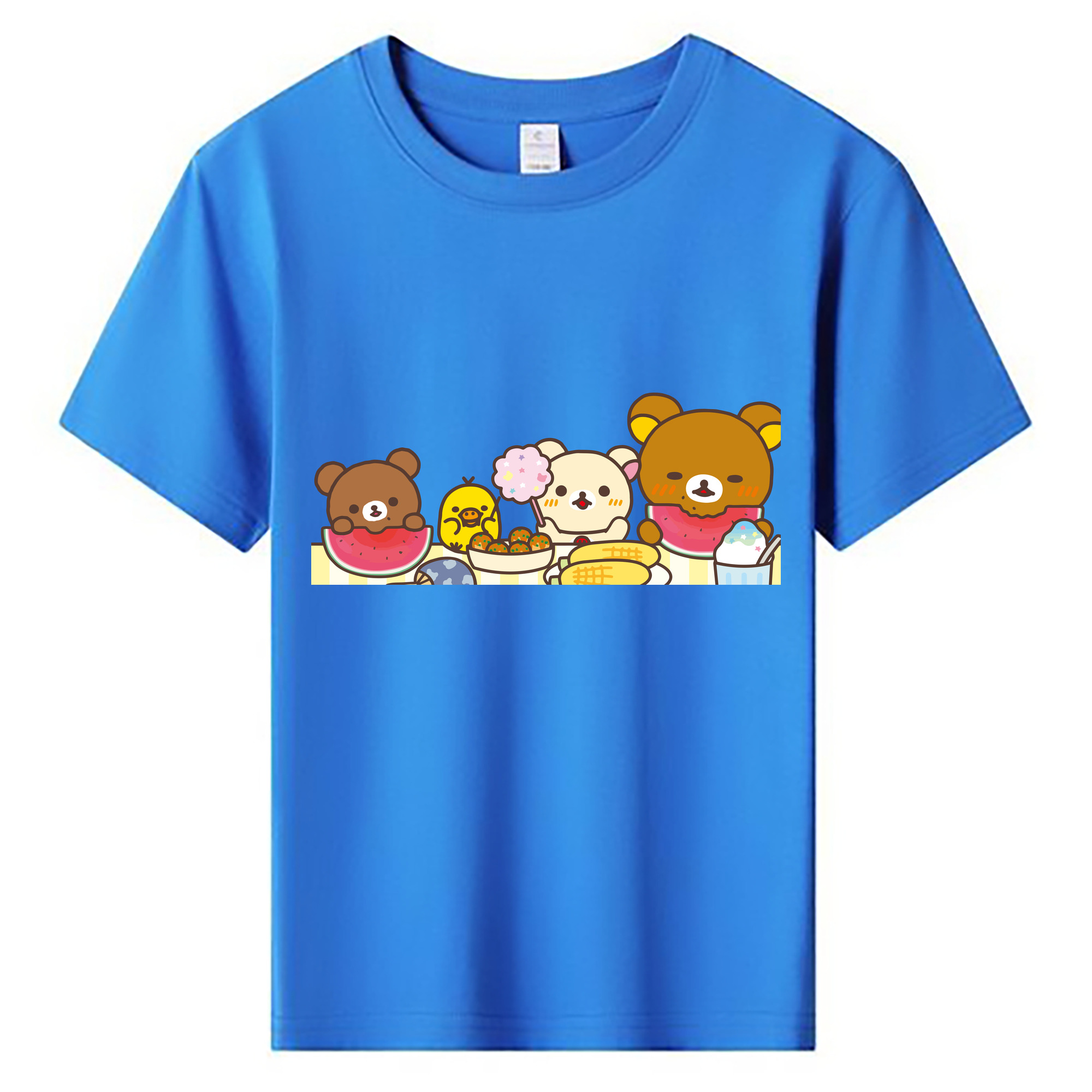 （画像用） リラックマ リラックマ キイロイトリ Rilakkuma Korilakkuma Kiiroitori 綿100％キッズTシャツ（フロントプリント）